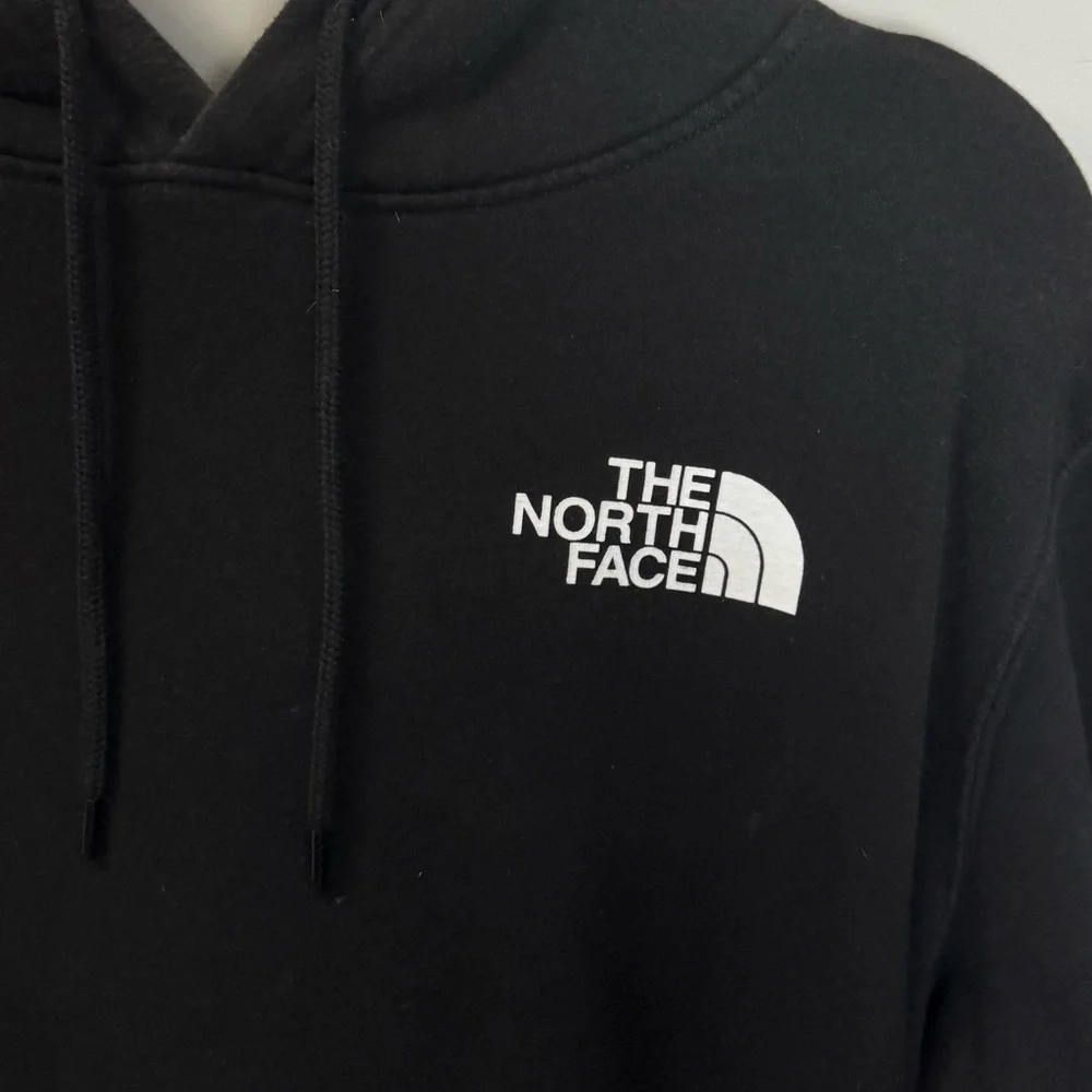 The North Face Black Hoodie | “Never Stop Exploring” Graphic | M/L